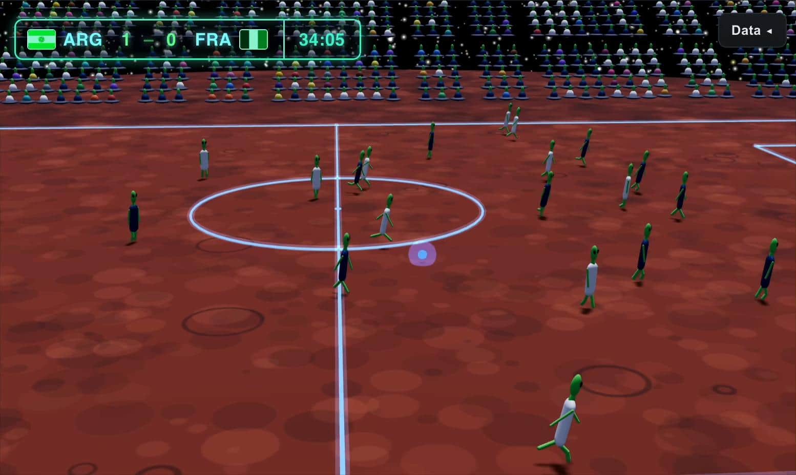 Aliens playing the 2022 World Cup final on Mars