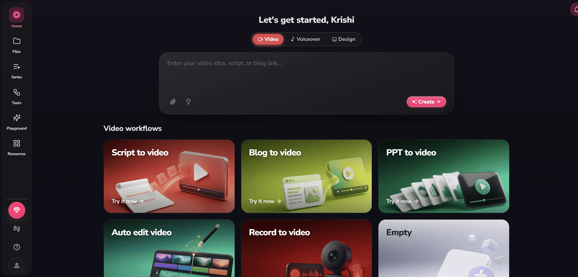 Fliki dashboard