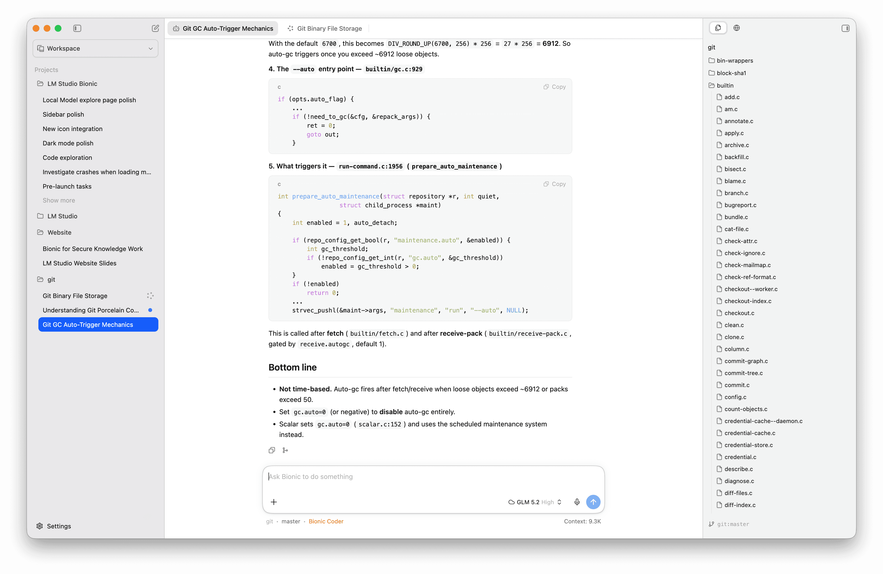 Captura de pantalla de un proyecto de código