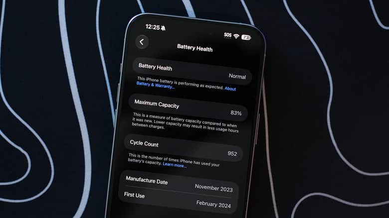 Información de la salud de la batería en un iPhone