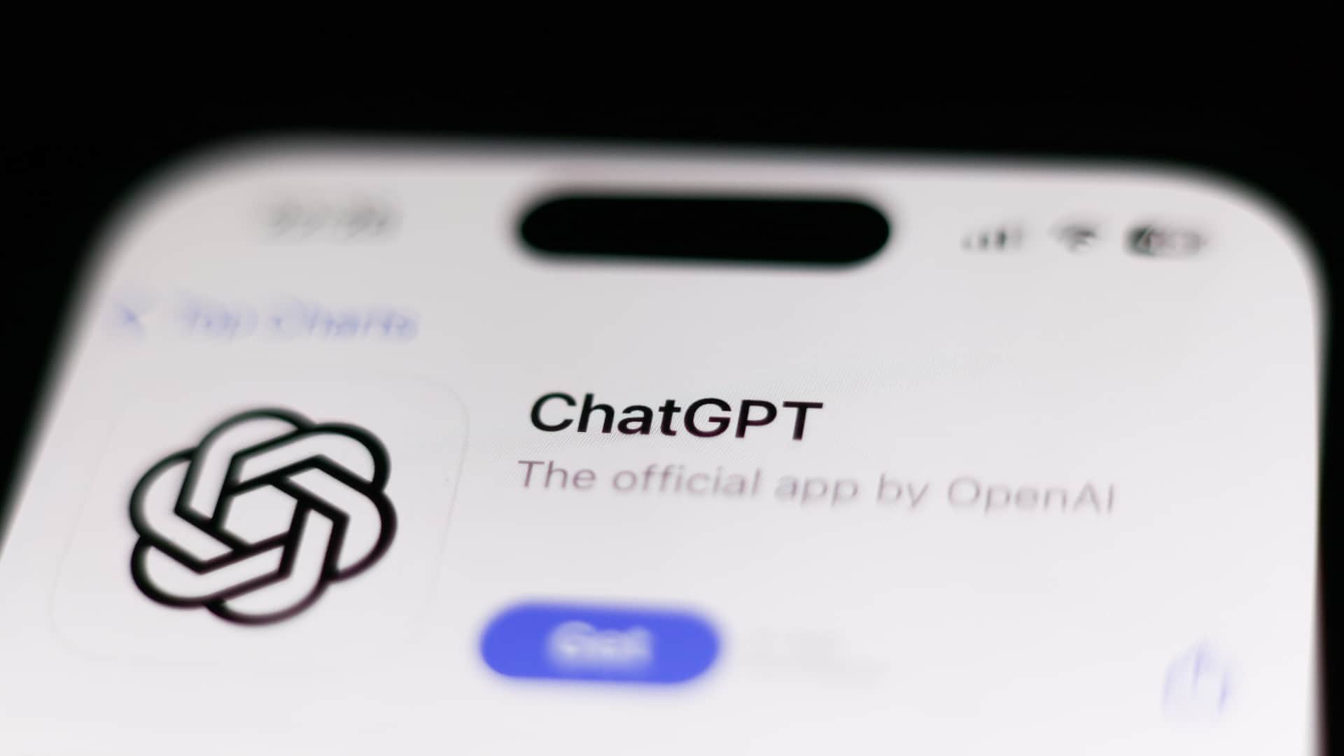 The ChatGPT app on an iPhone