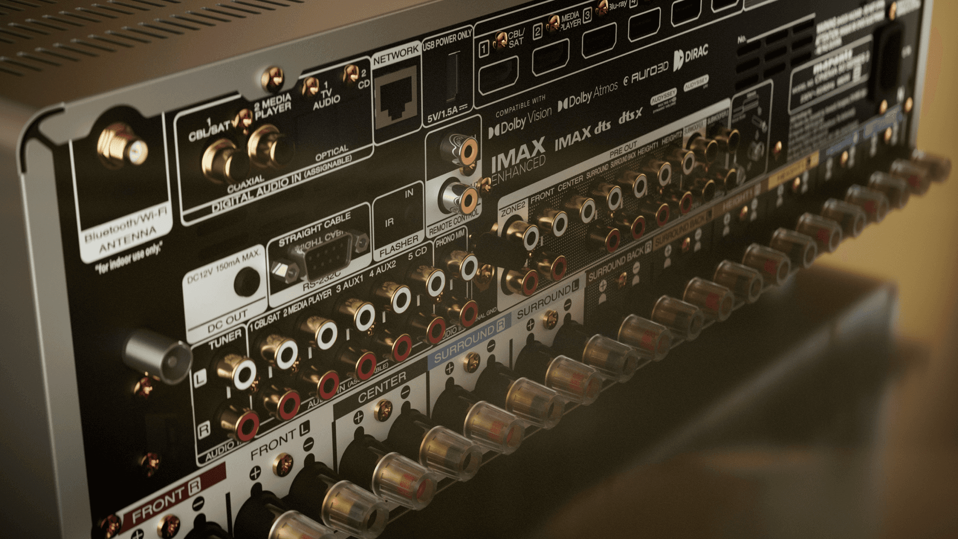 Marantz Cinema 50 Series 2 close up of the rear connections