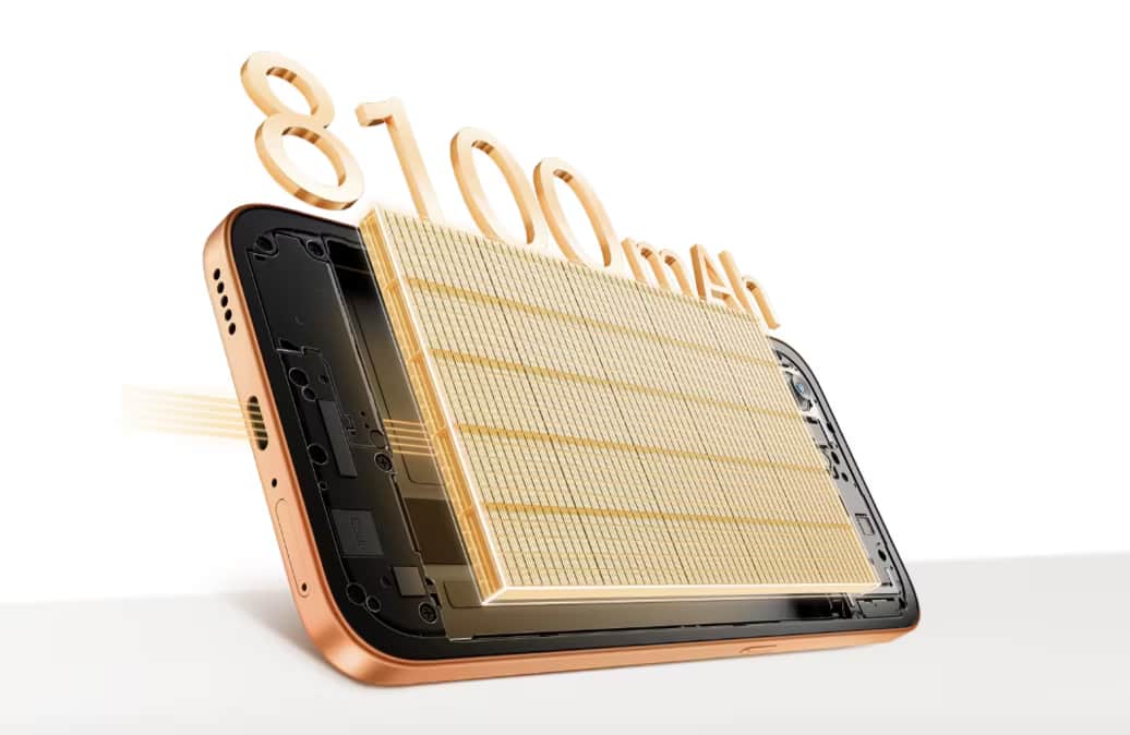 Honor X7e Plus con la pantalla agrietada y componentes desmontados