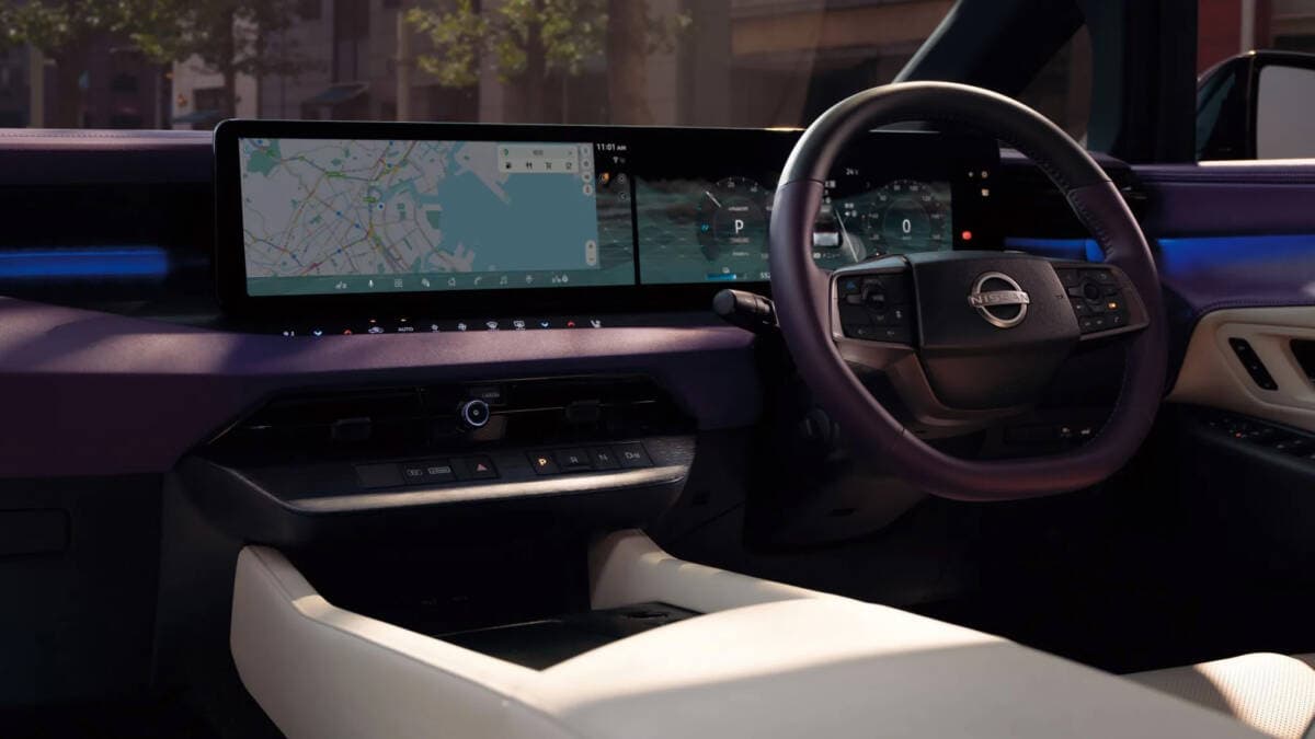 Nissan Elgrand interior with front dashboard, display and controls