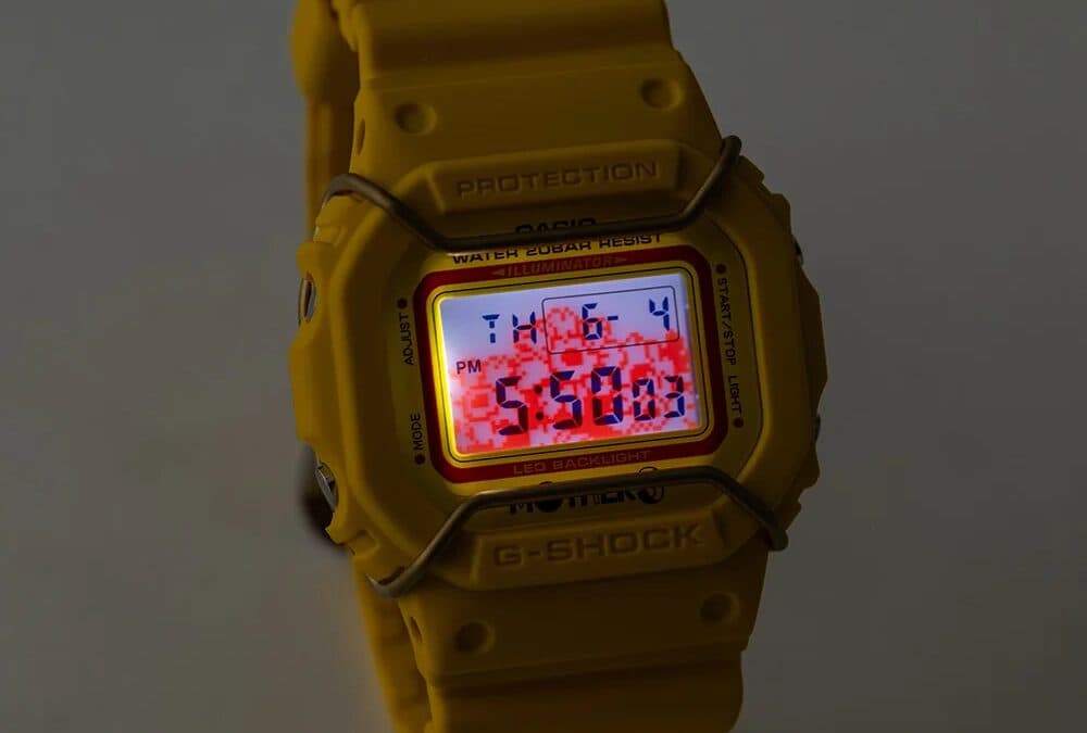 Yellow Casio G-Shock digital watch themed after Mother 3