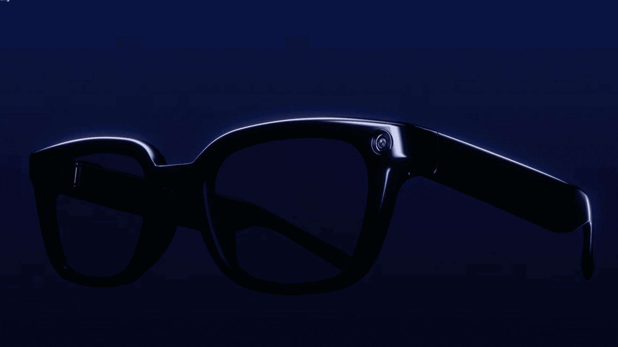 Samsung glasses tease against dark background