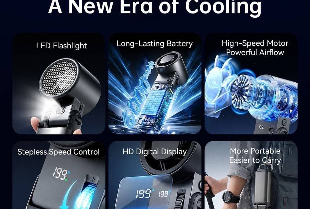 Rogbid Breeze handheld fan with metal body and 199 speeds