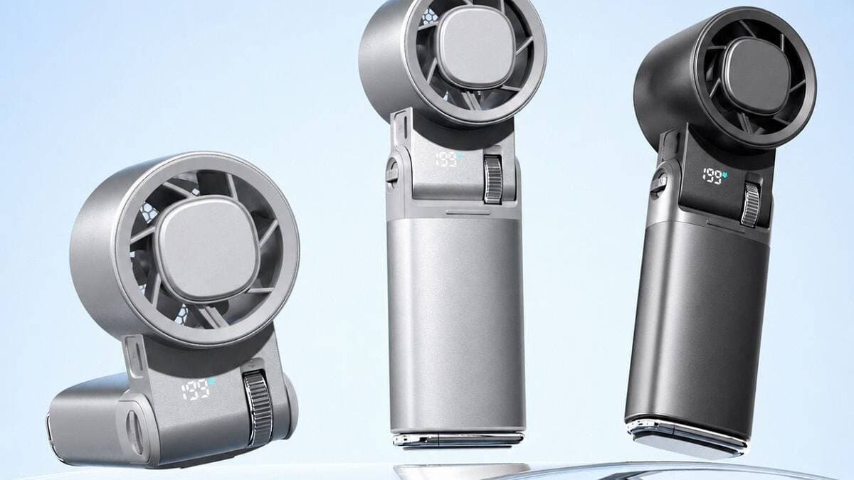 Rogbid Breeze handheld fan, three devices, metal design