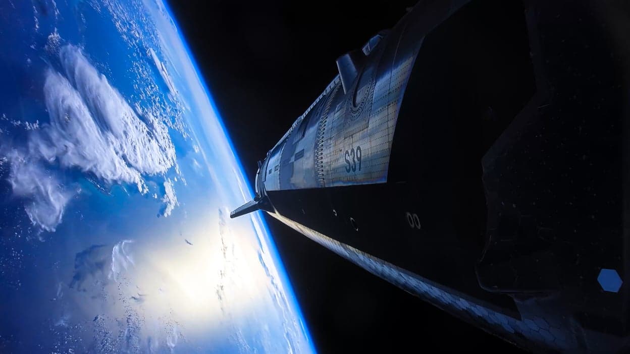 SpaceX's Starship flying into space