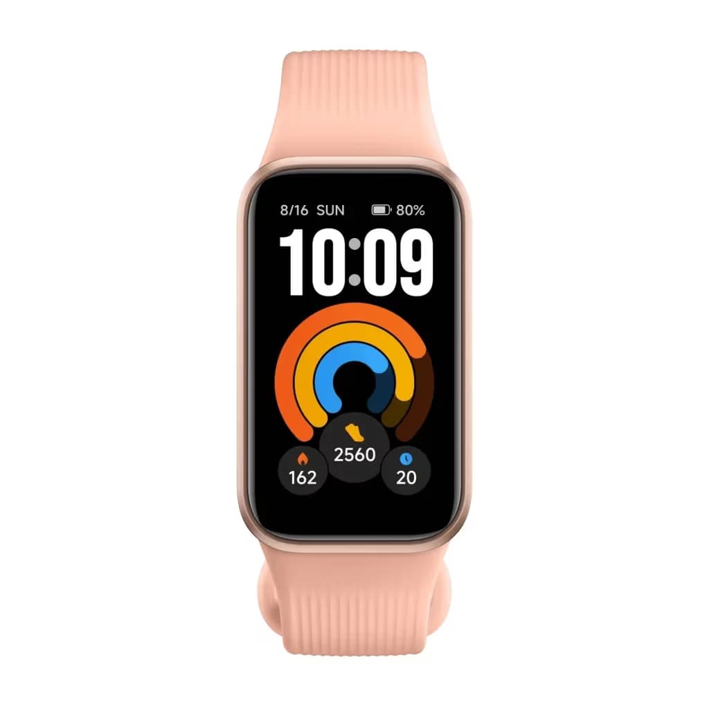 Xiaomi Smart Band 11 Active que muestra la esfera, pasos, calorías y la hora