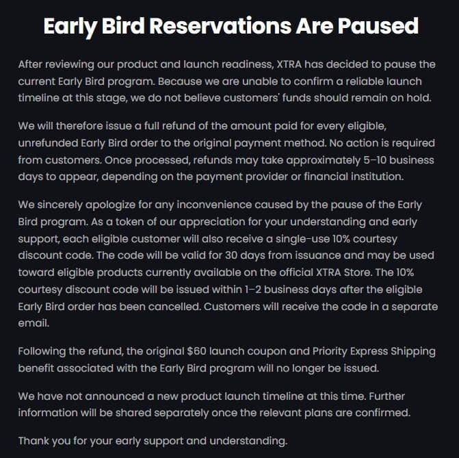 Xtra explains its “pause.” Here’s an FAQ page.