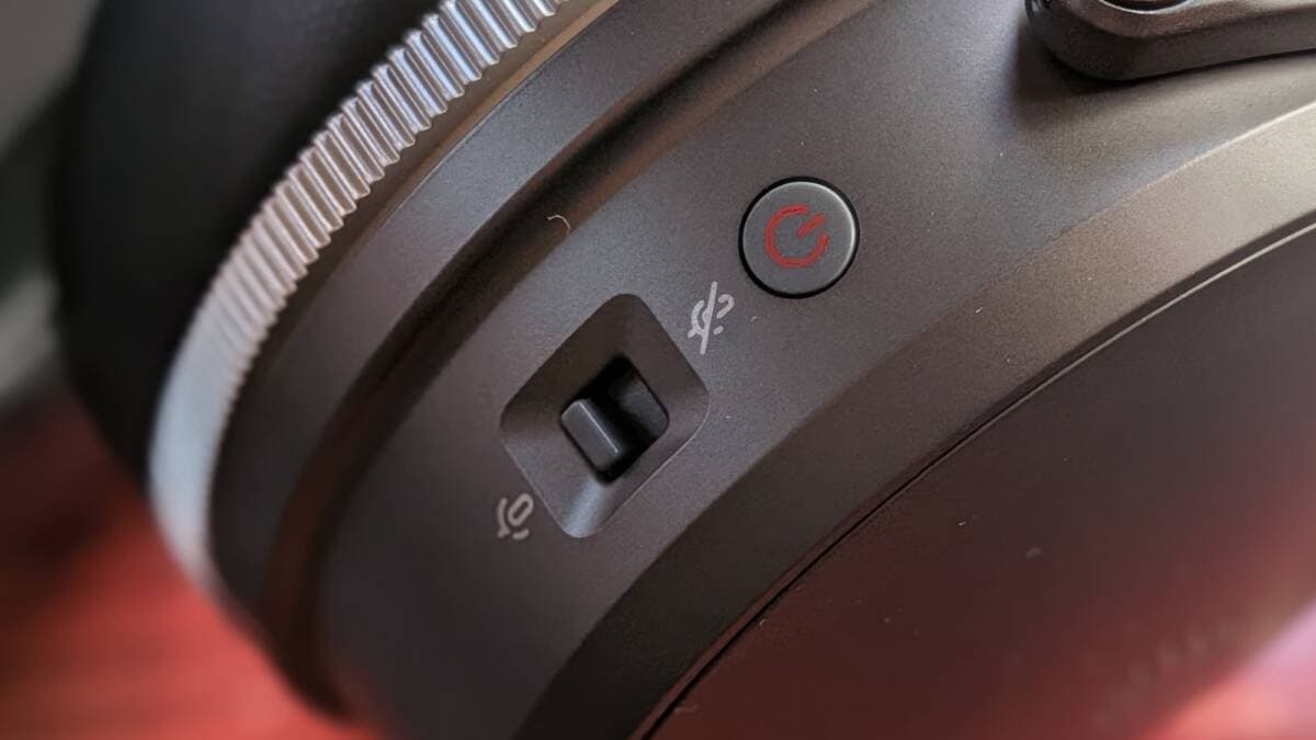 Power button on the Audeze Maxwell 2 ANC headphones