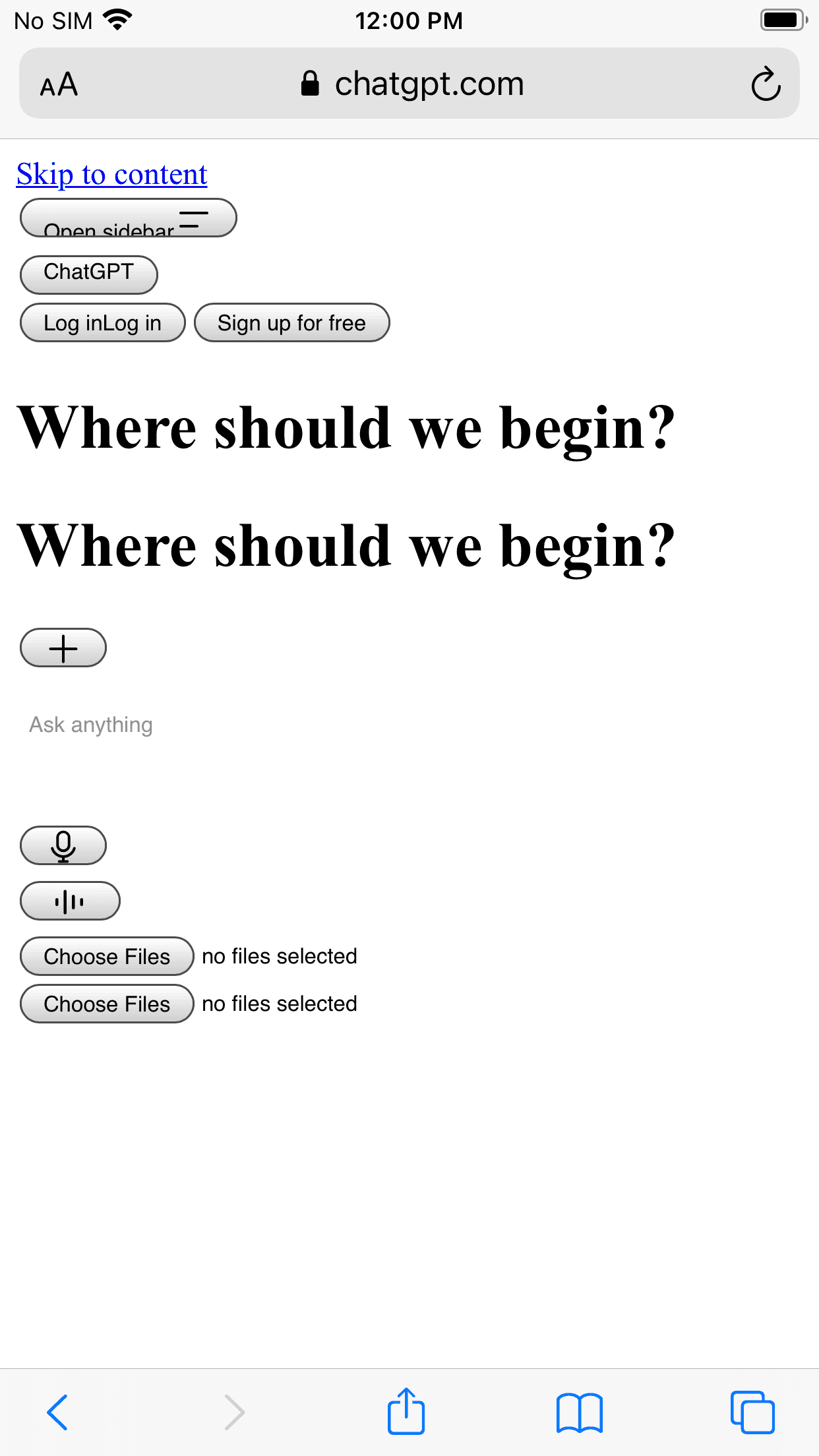 Apple site comparison in Safari and Reynard