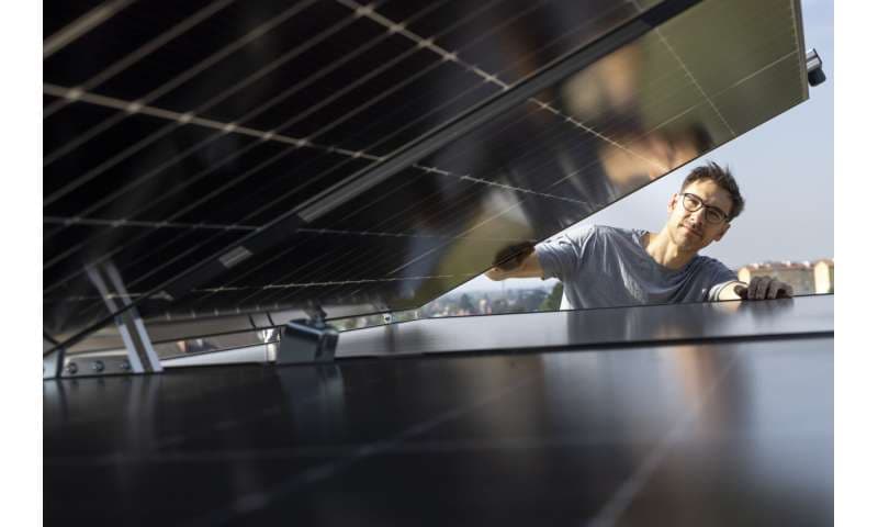 Folding and sun-tracking solar panel system: Higher electricity yield and protection against severe weather events