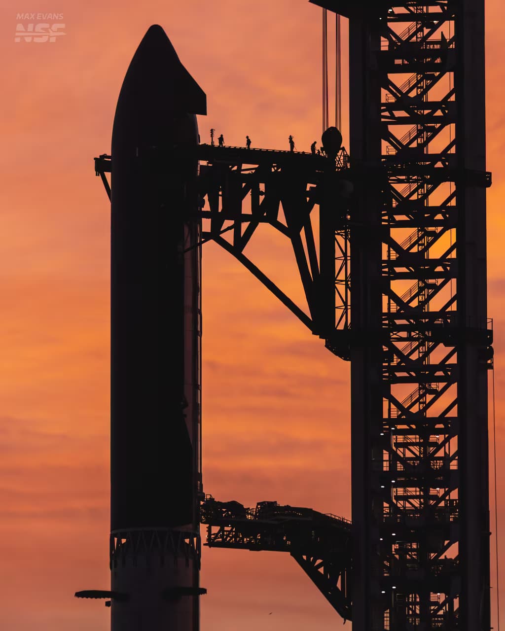 Starship V3 awaits a nighttime launch at Starbase after the previous attempt was canceled