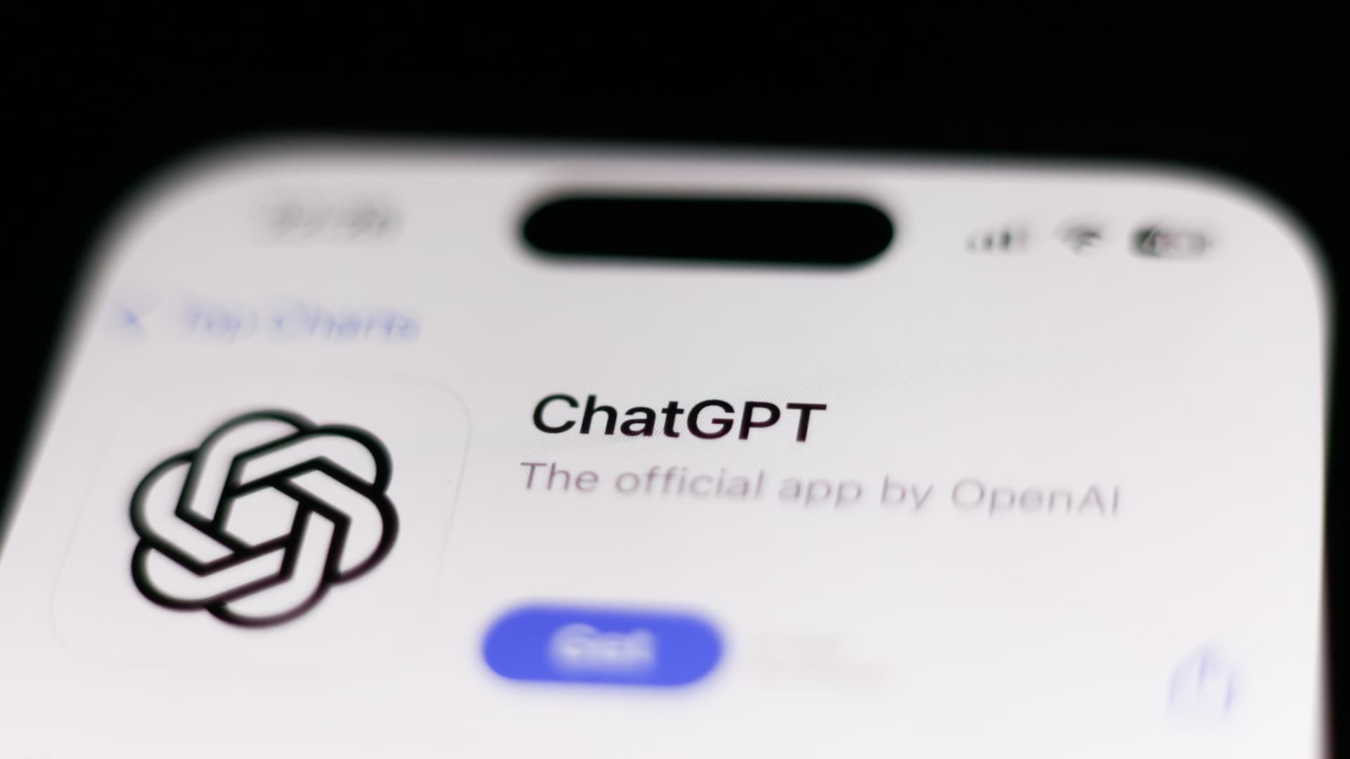 The ChatGPT app on an iPhone