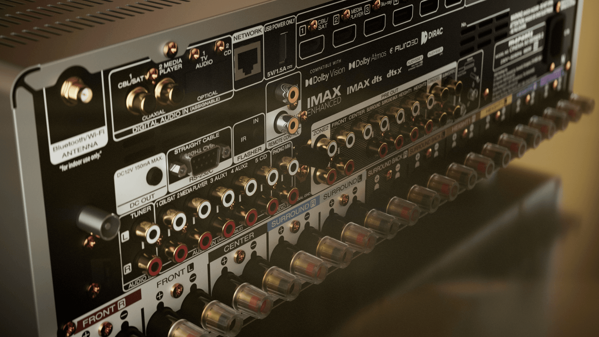 Marantz Cinema 50 Series 2 close up of the rear connections