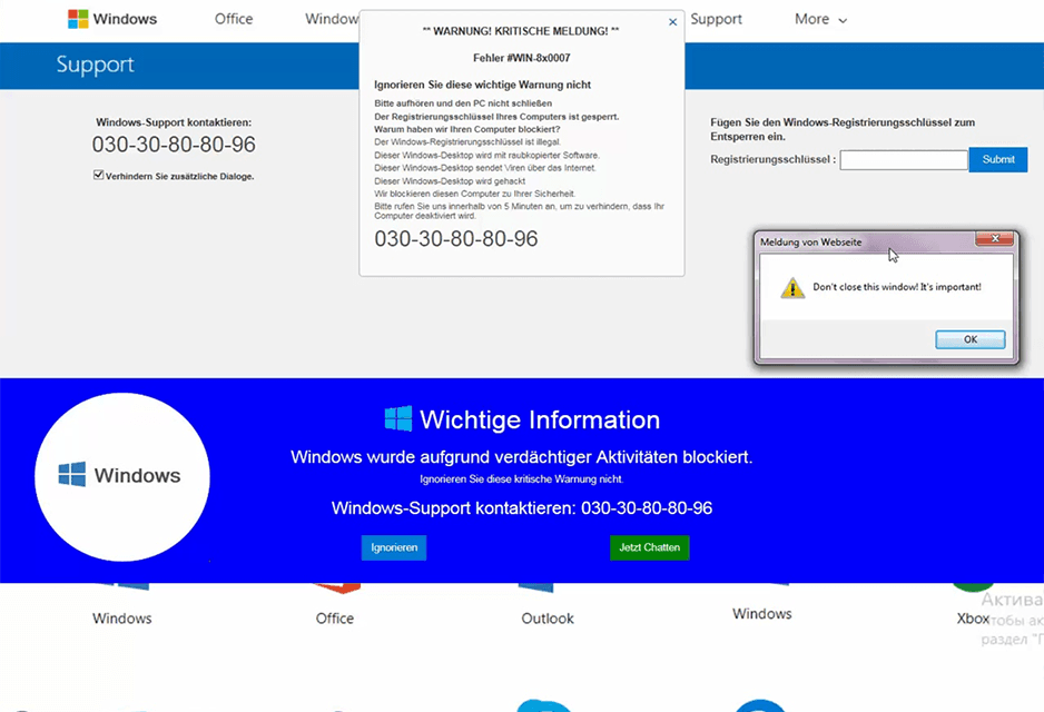 Support-scam phishing — source: Federal Network Agency