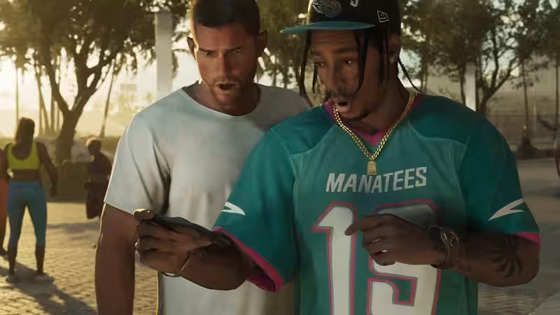 Rockstar Games logo and GTA VI concept art