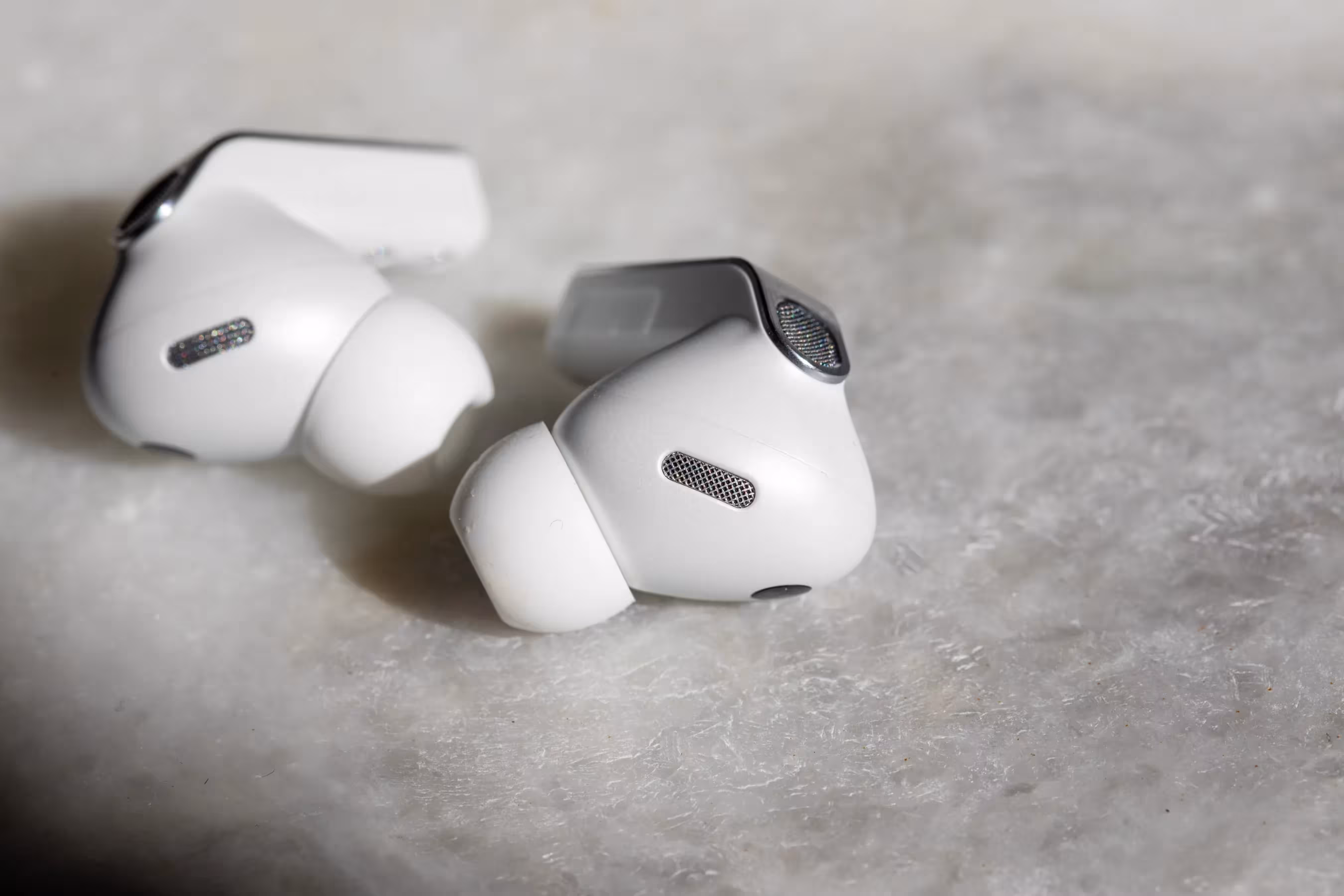 Samsung Galaxy Buds 4 Pro on a white table