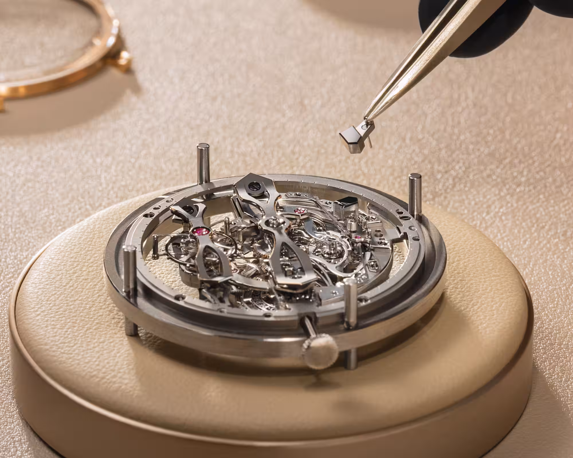 Side view showing domed sapphire crystals on Girard-Perregaux minute repeater