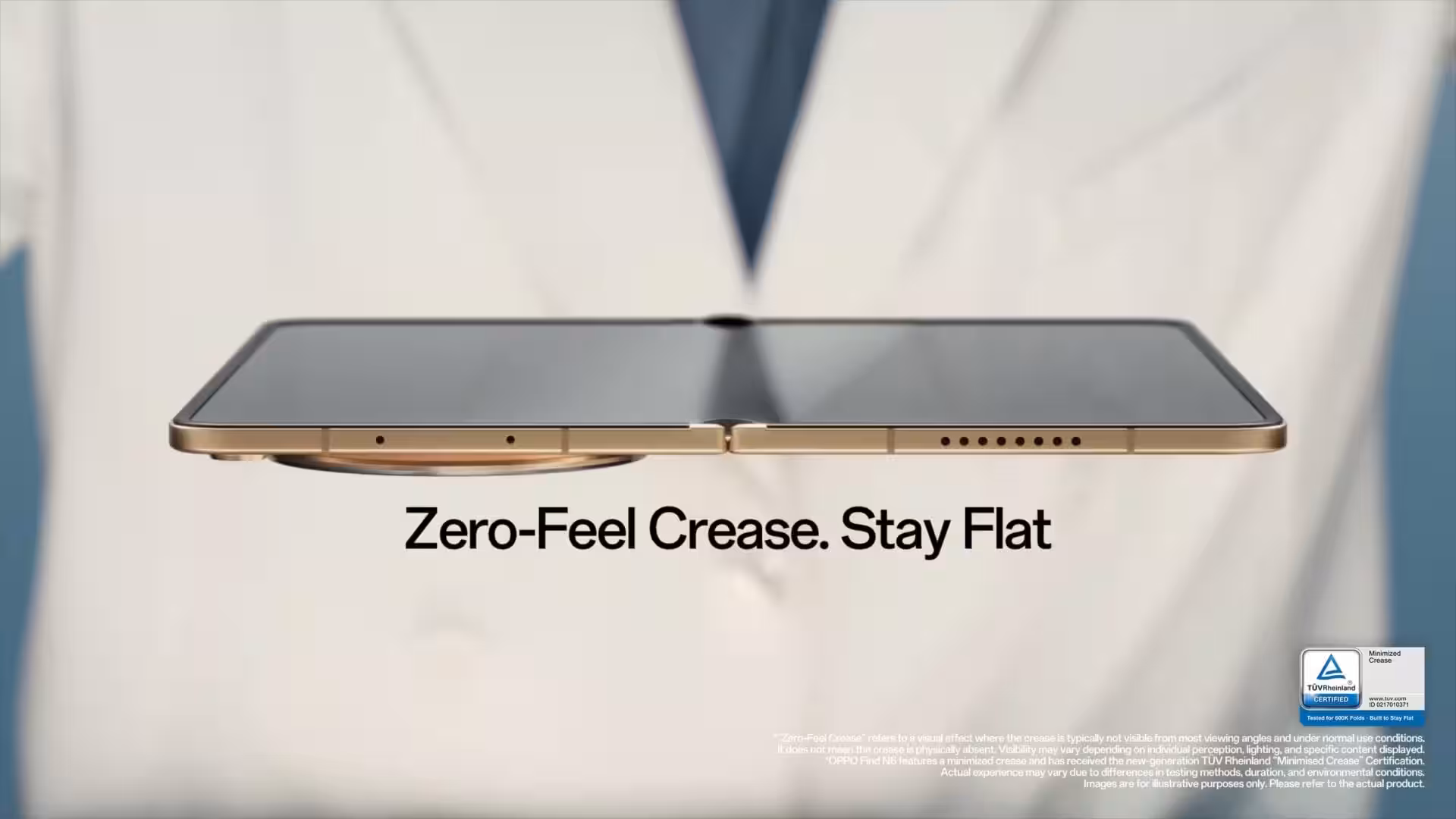 OPPO Find N6 foldable display zero crease