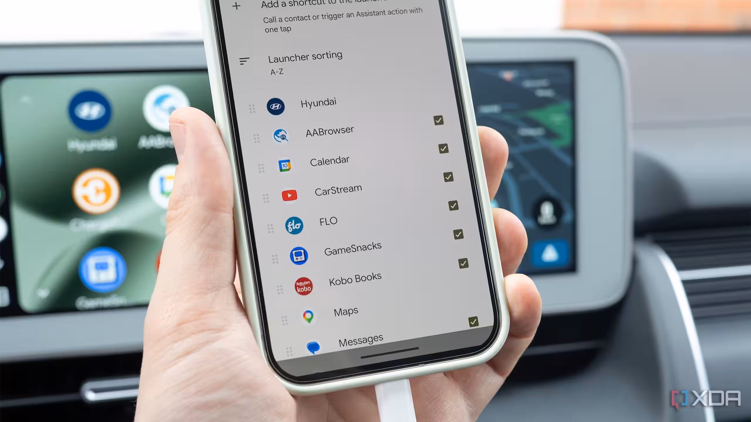Setting apps with the Android Auto launcher