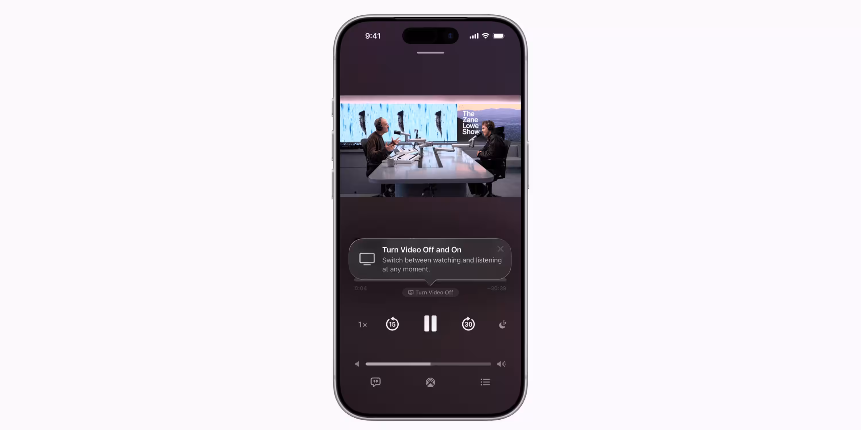 Apple Podcasts video in iOS 26.4