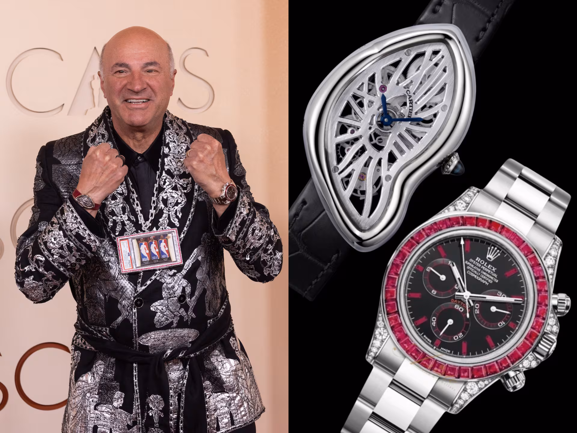 Kevin O'Leary's Cartier Crash Skeleton and Rolex Daytona