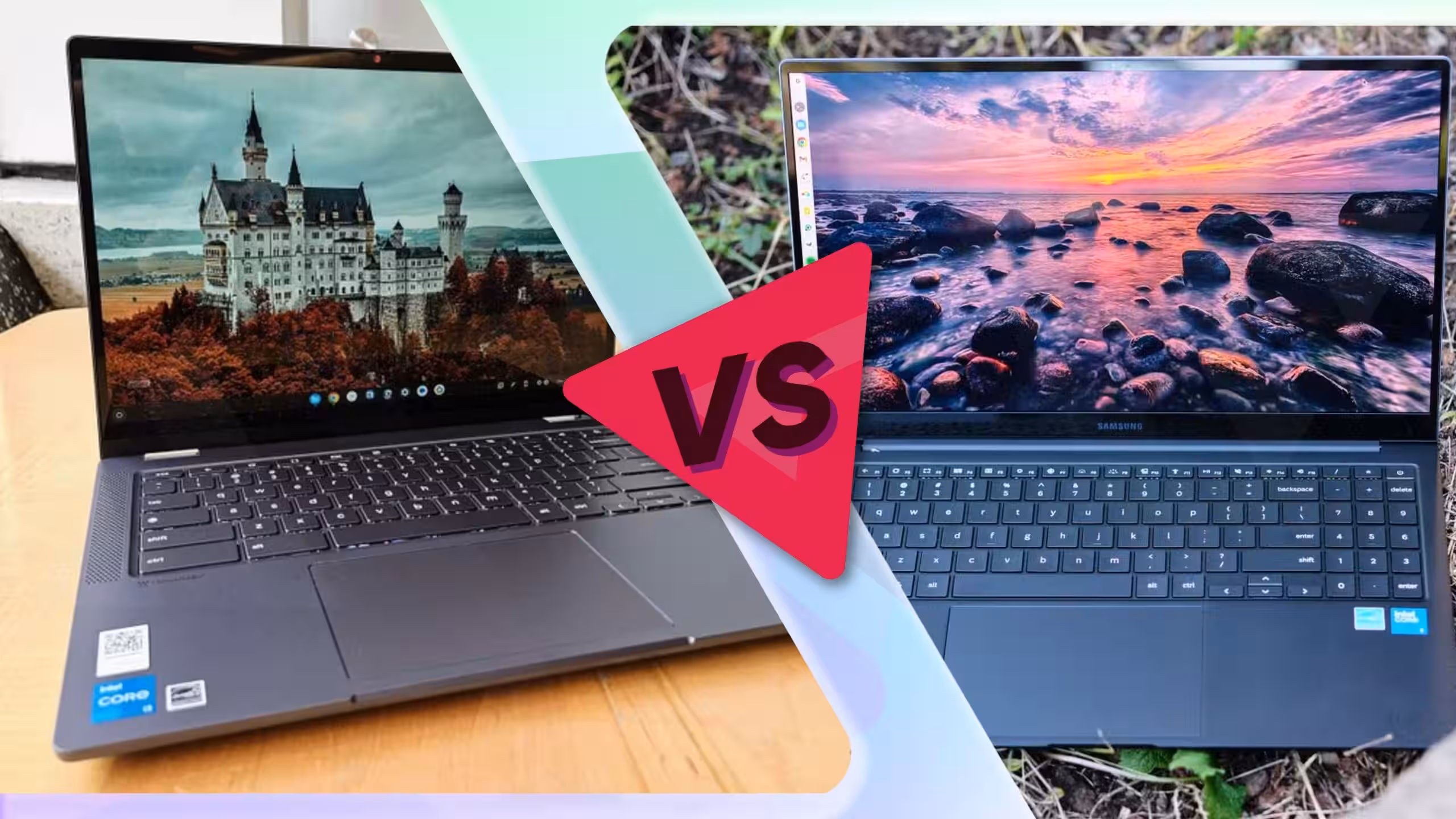 Lenovo IdeaPad Flex 5i Chromebook Plus and Samsung Galaxy Chromebook Plus