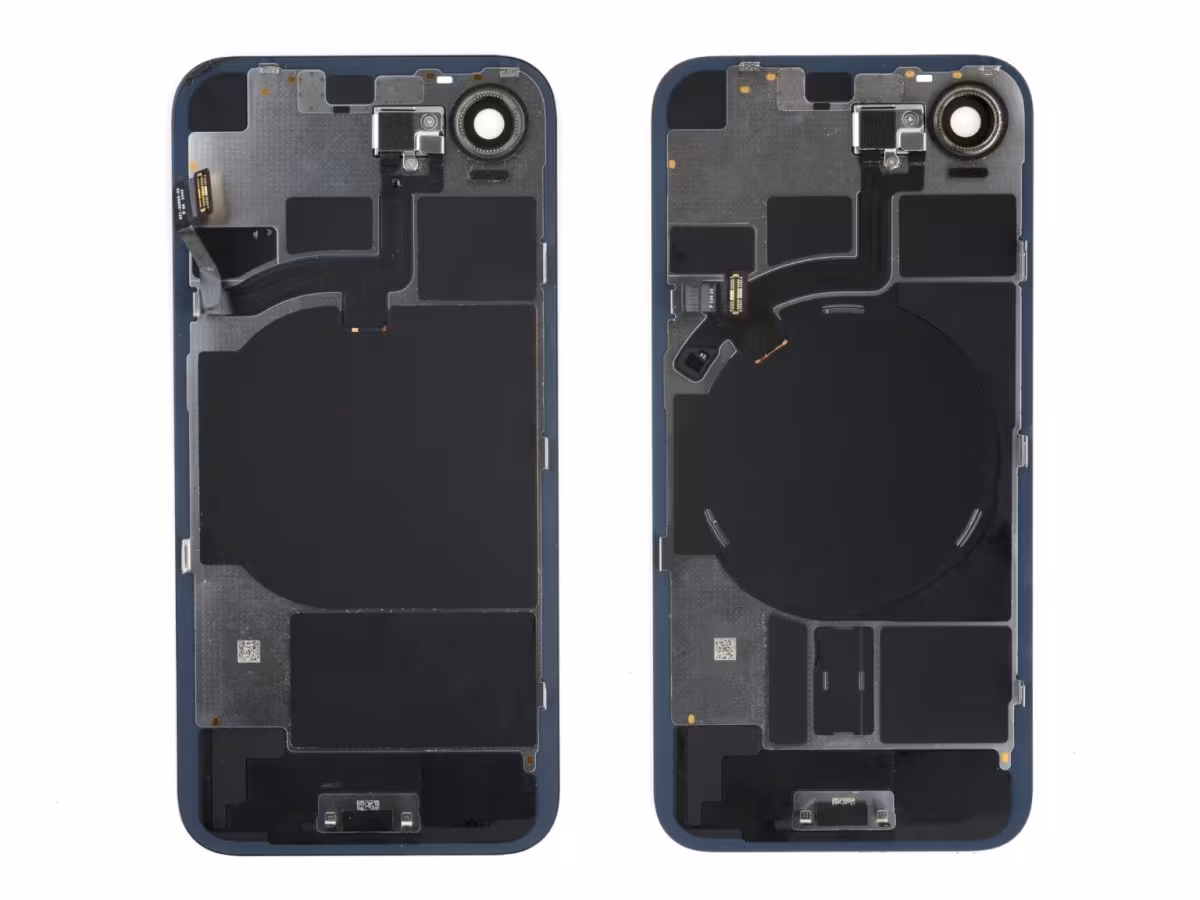 iPhone 16e and 17e teardown showing rear panel compatibility