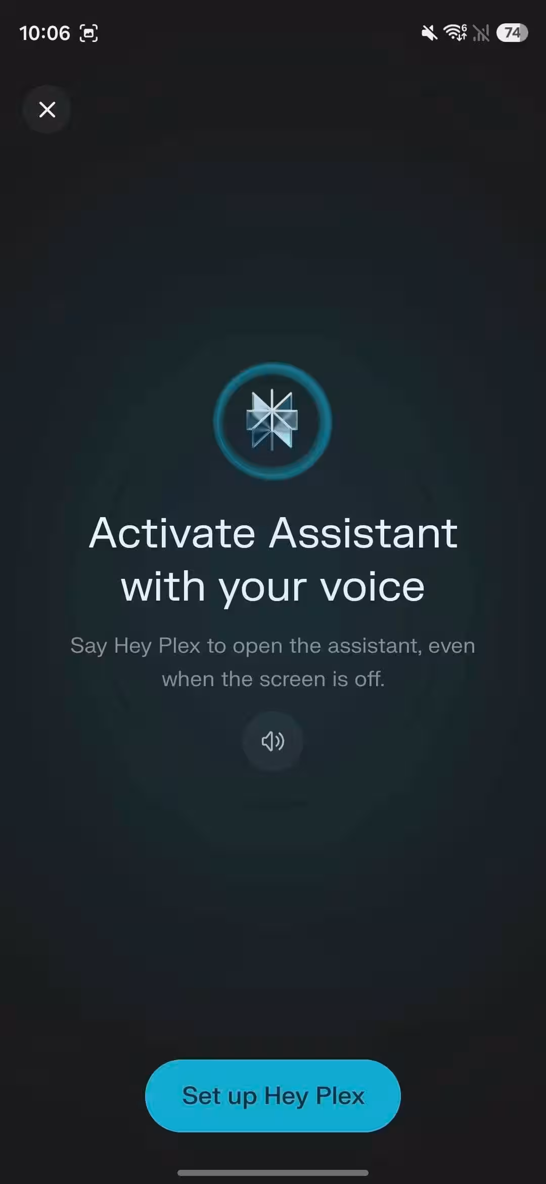 Hey Plex wake word settings