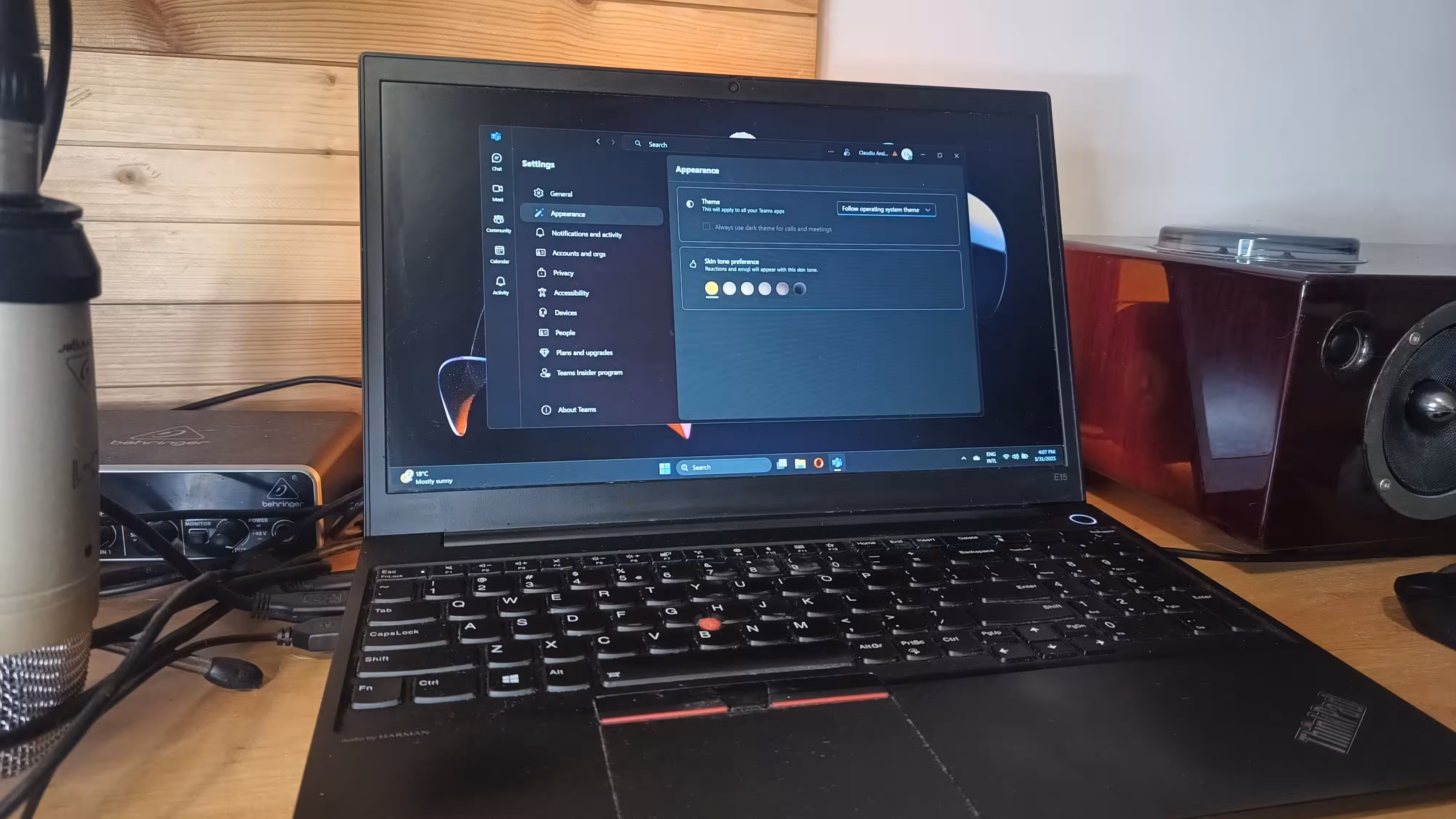 Microsoft Teams on Windows 11 laptop