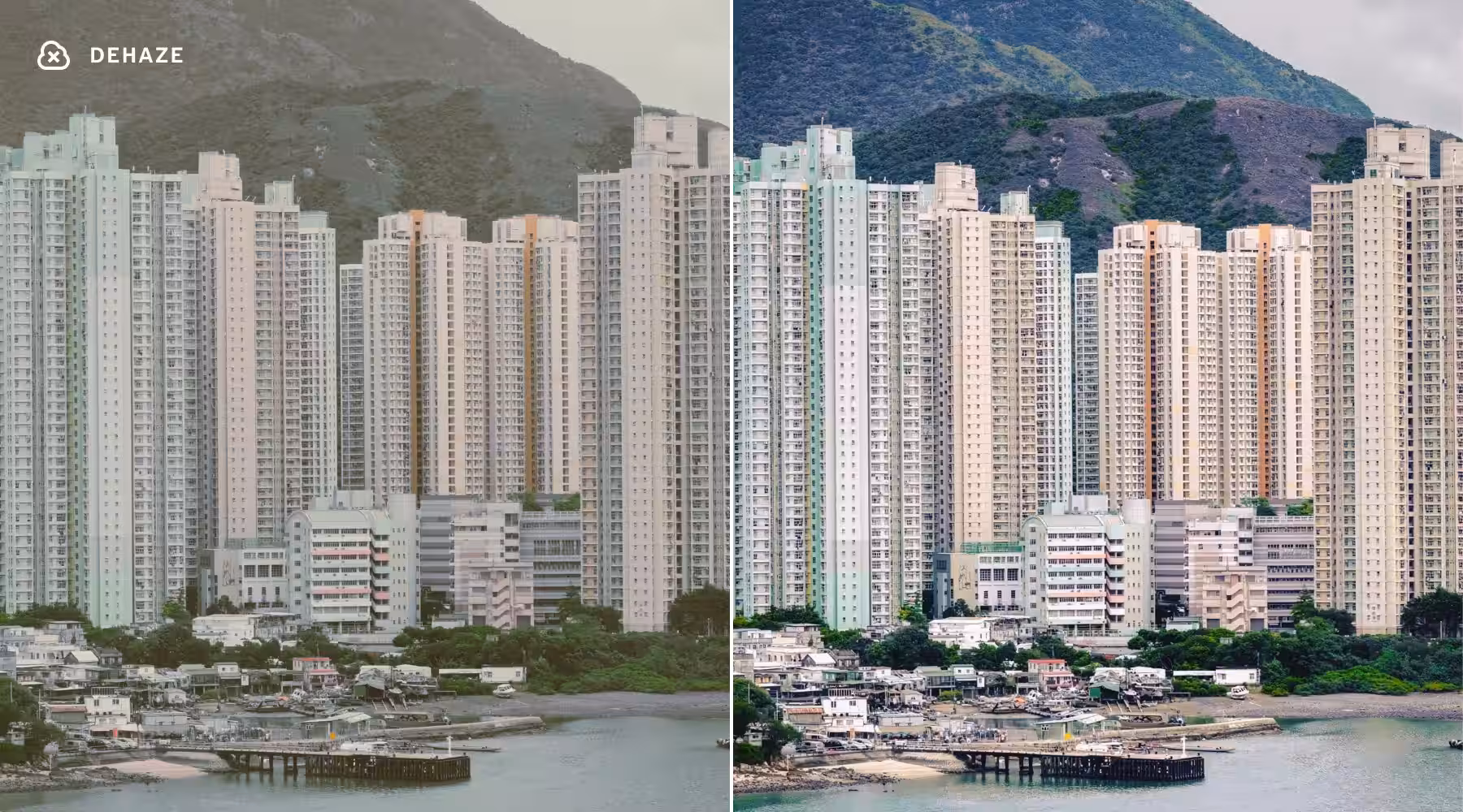 VSCO Dehaze tool before and after