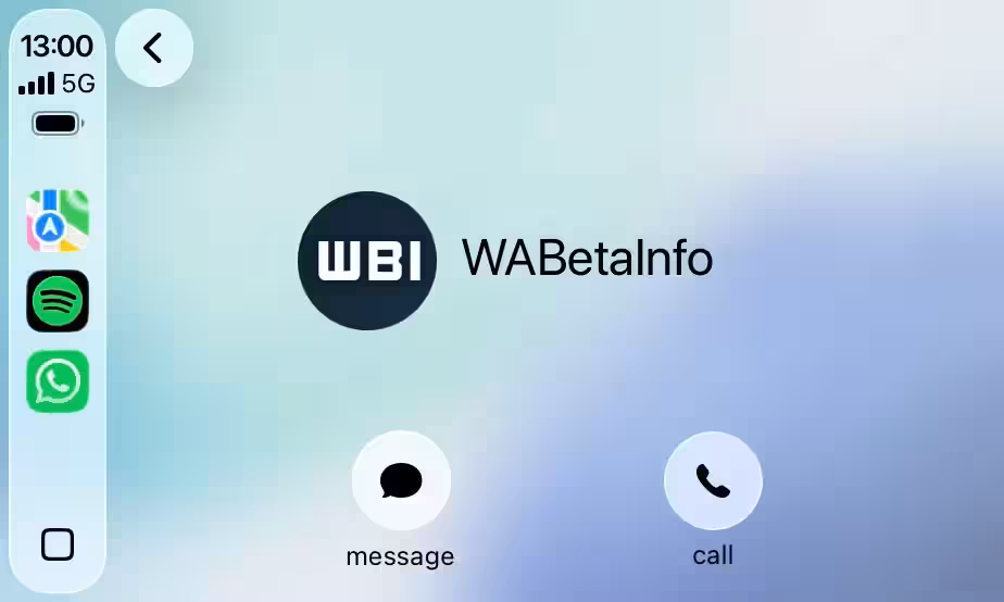 WhatsApp CarPlay contact info