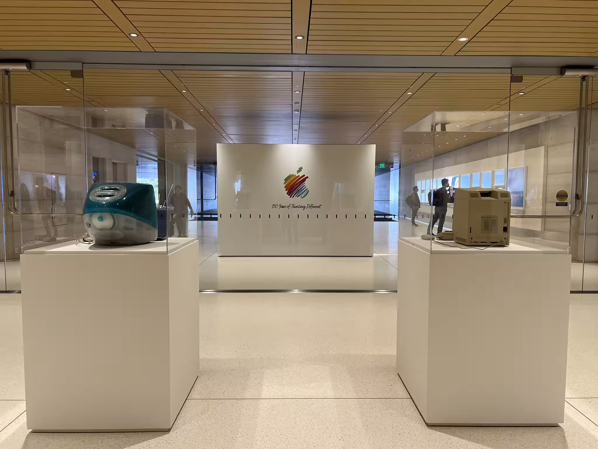 iMac and Macintosh on display at Apple Park
