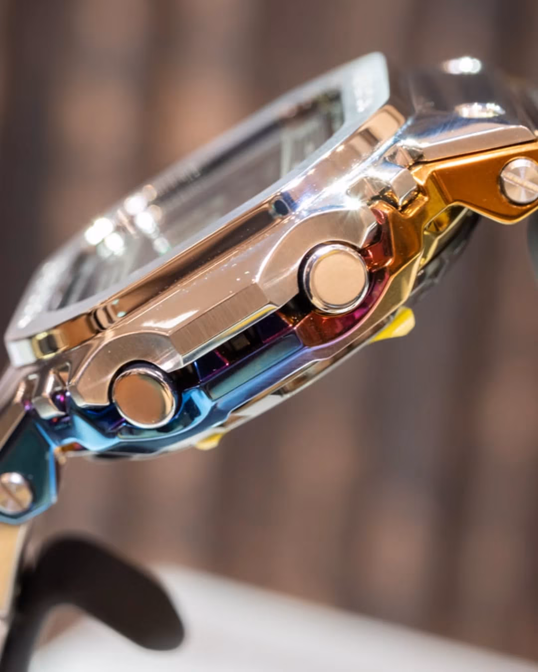 Close-up of Casio GMW-BZ5000RC-1 shimmering case