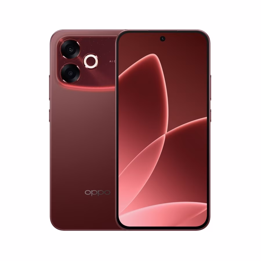 OPPO F33 red rear panel with dual cameras