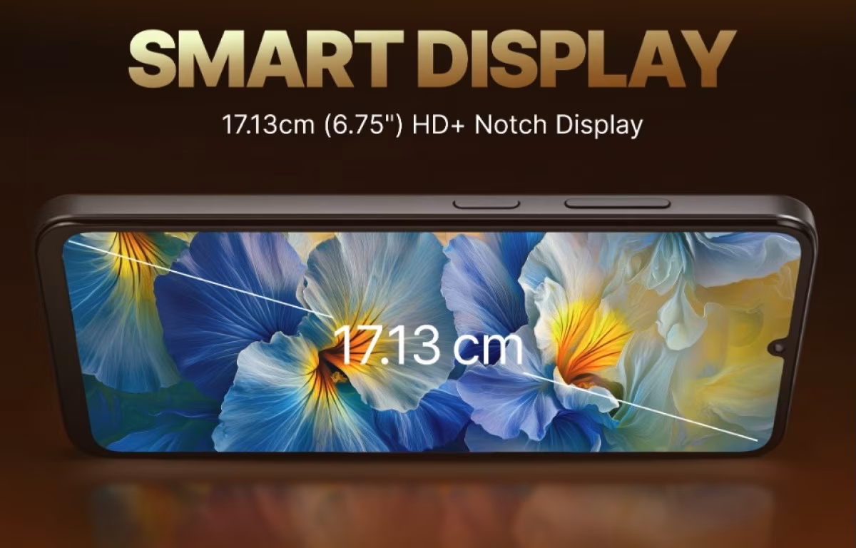 Lava Bold N2 Lite smartphone display, 6.75 inches