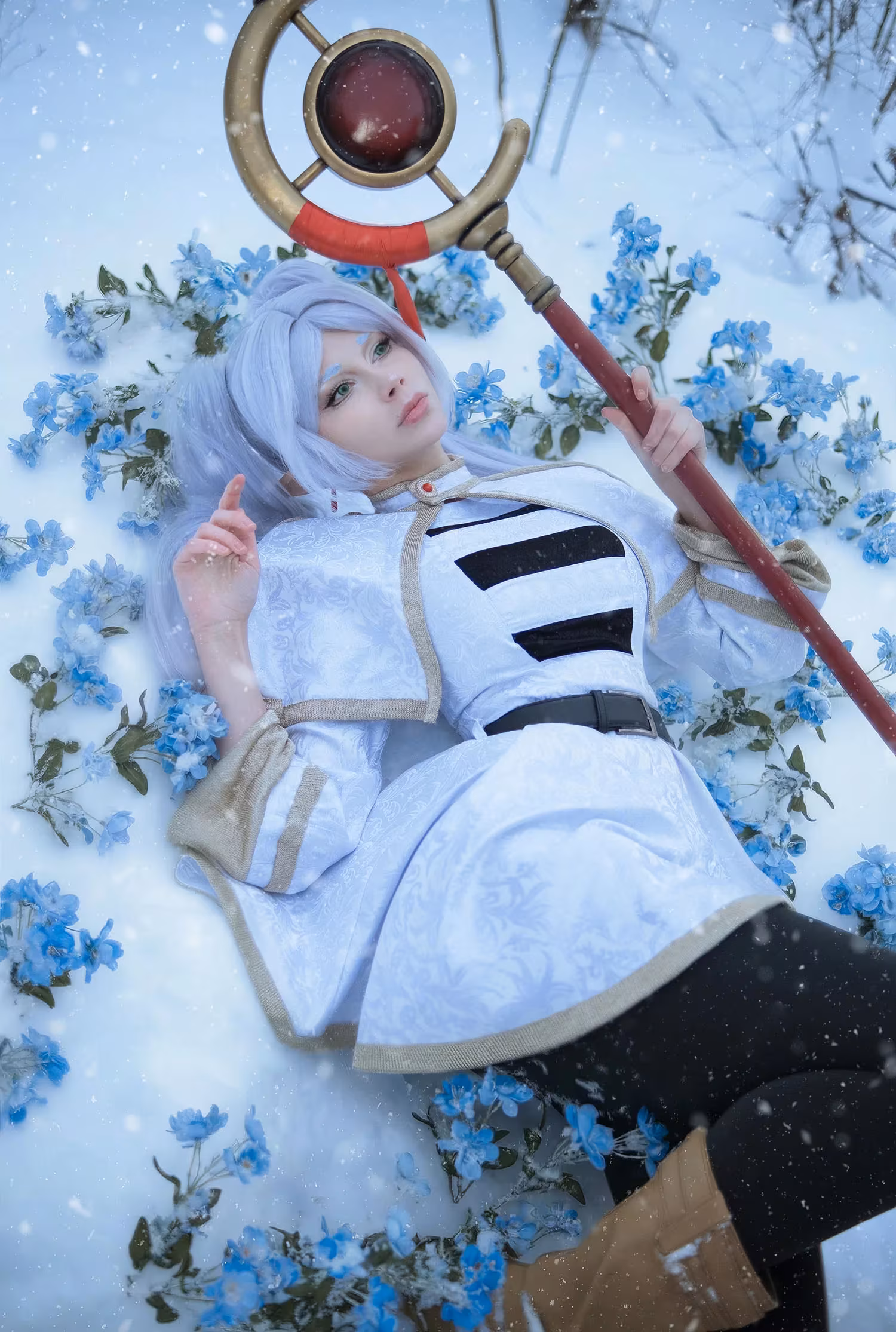 Cosplayer dressed as anime character