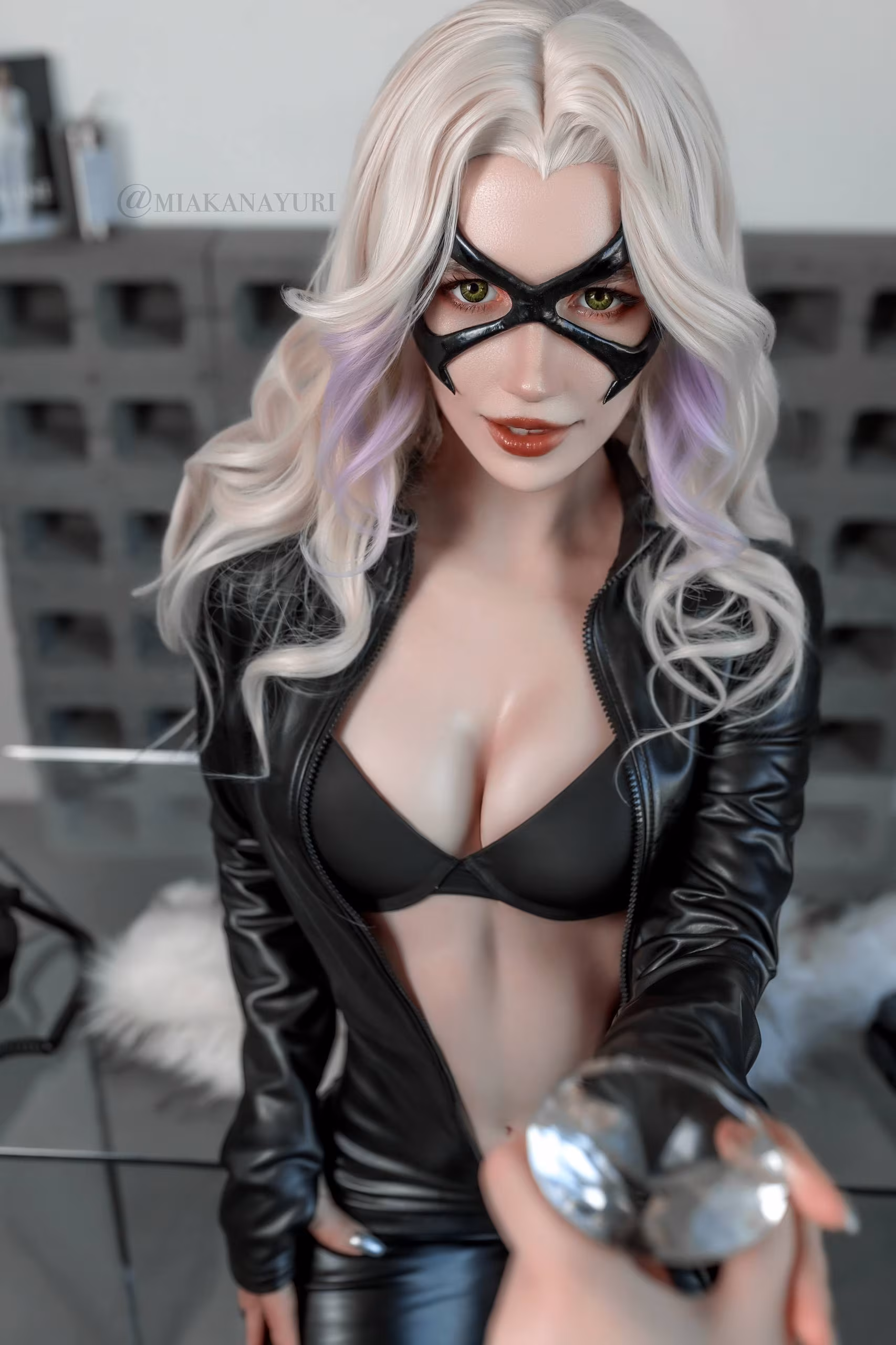 Cosplay of Black Cat from Marvel Rivals on a woman