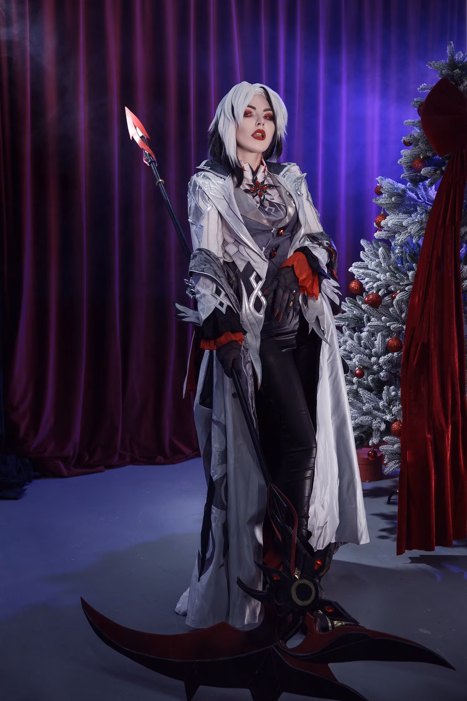 Druid cosplay with sword and cloak