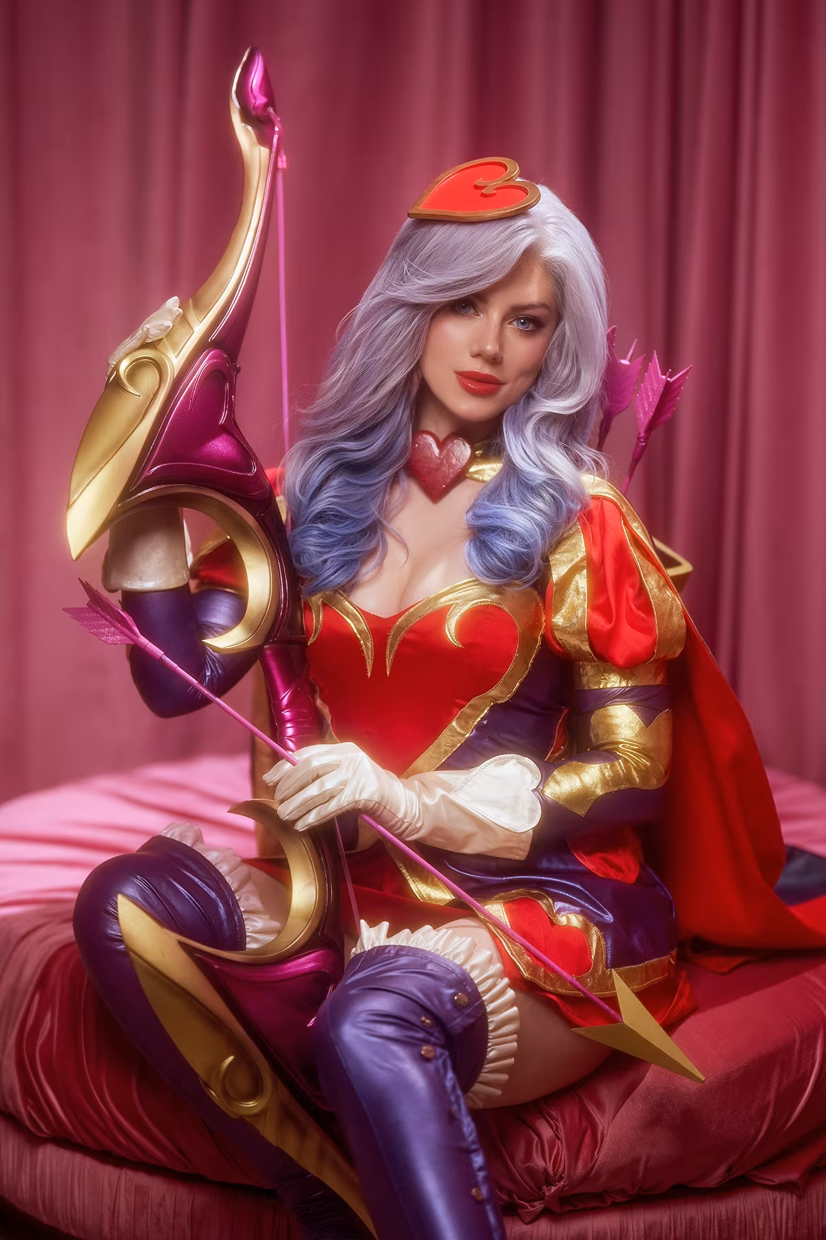 Russian model KamikoZero cosplaying Heartseeker Ashe