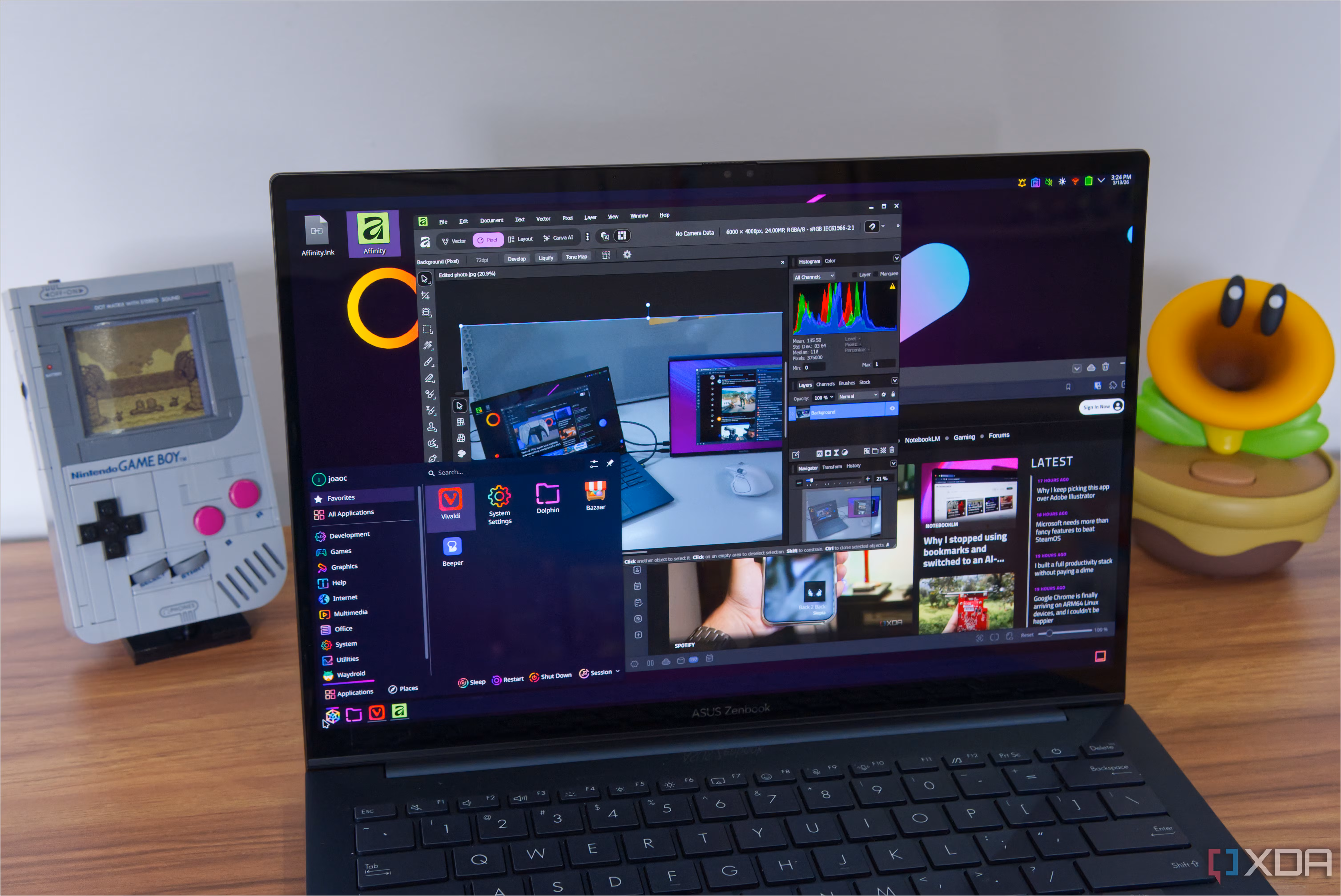 Linux laptop running KDE Plasma