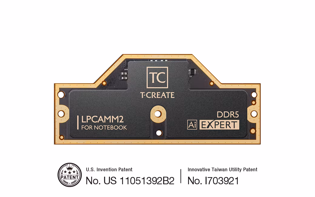 T-CREATE LPCAMM2 DDR5 EXPERT AI memory modules
