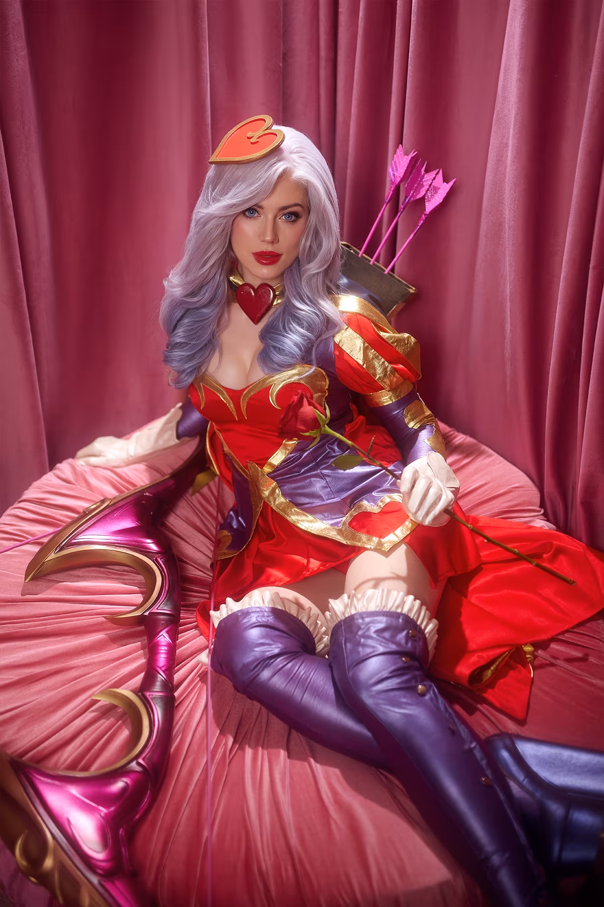 KamikoZero in Heartseeker Ashe costume from League of Legends