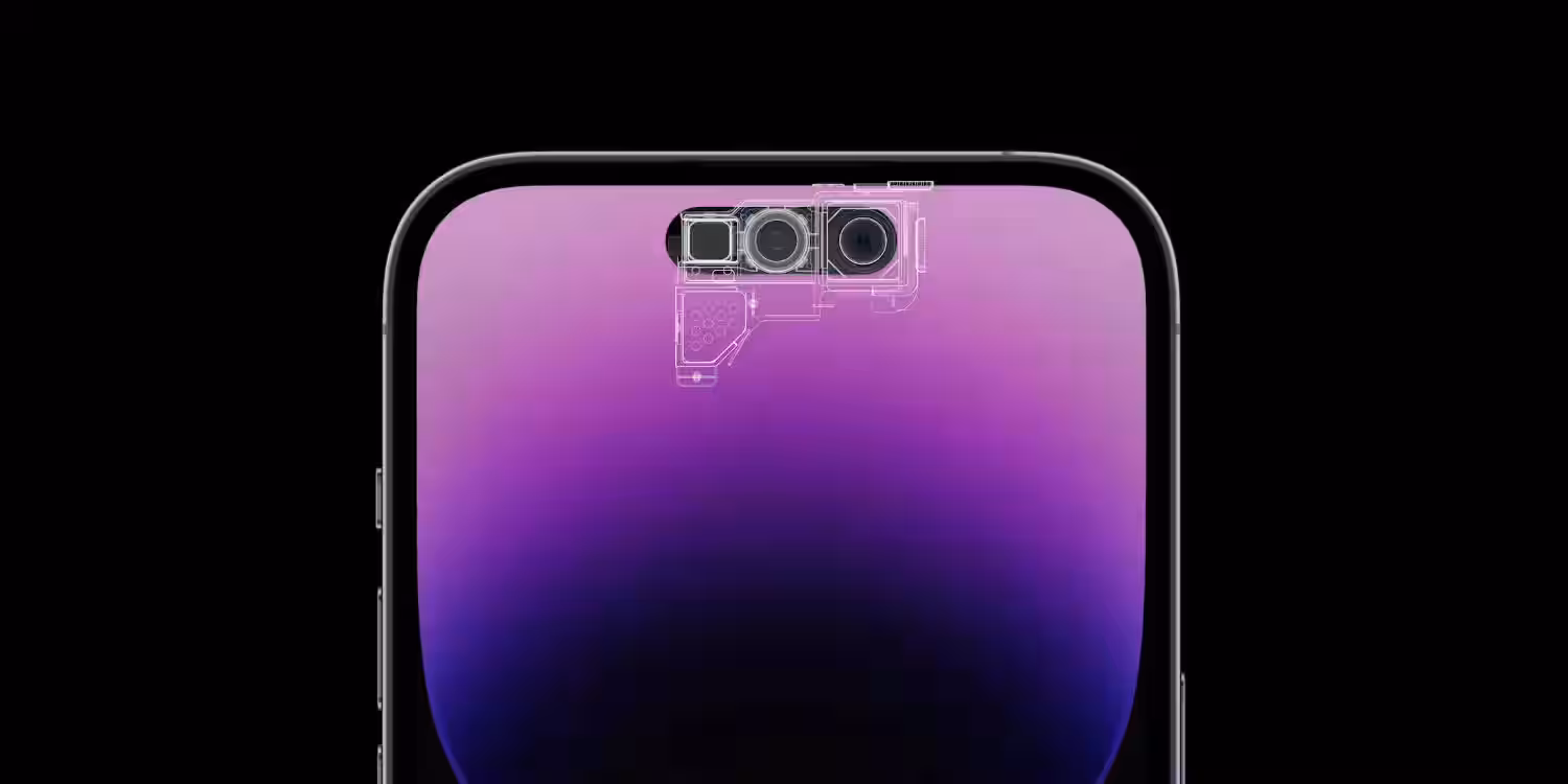 Rear panel of iPhone 18 showing dual cameras and smaller Dynamic Island cutout