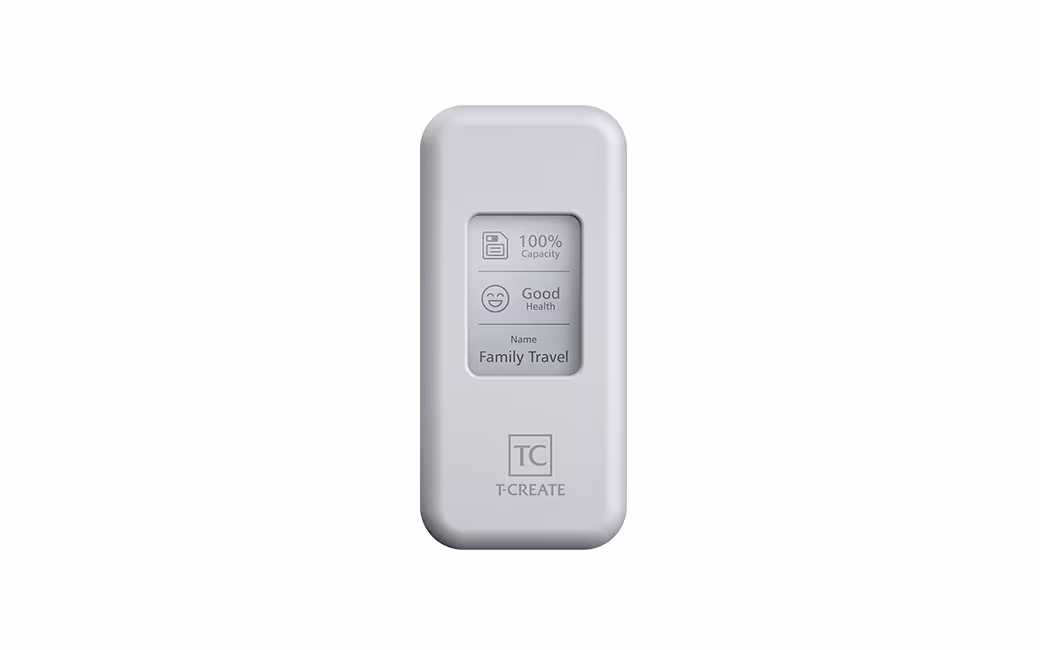 T-CREATE external SSD with E-Ink display