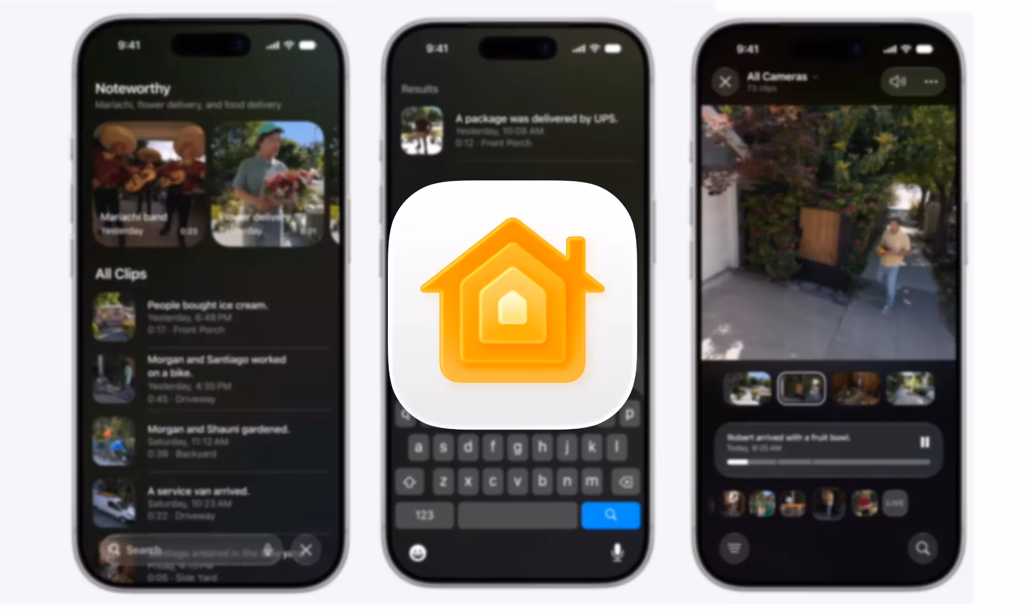 iPhone screen showing search interface and photos. iOS 27