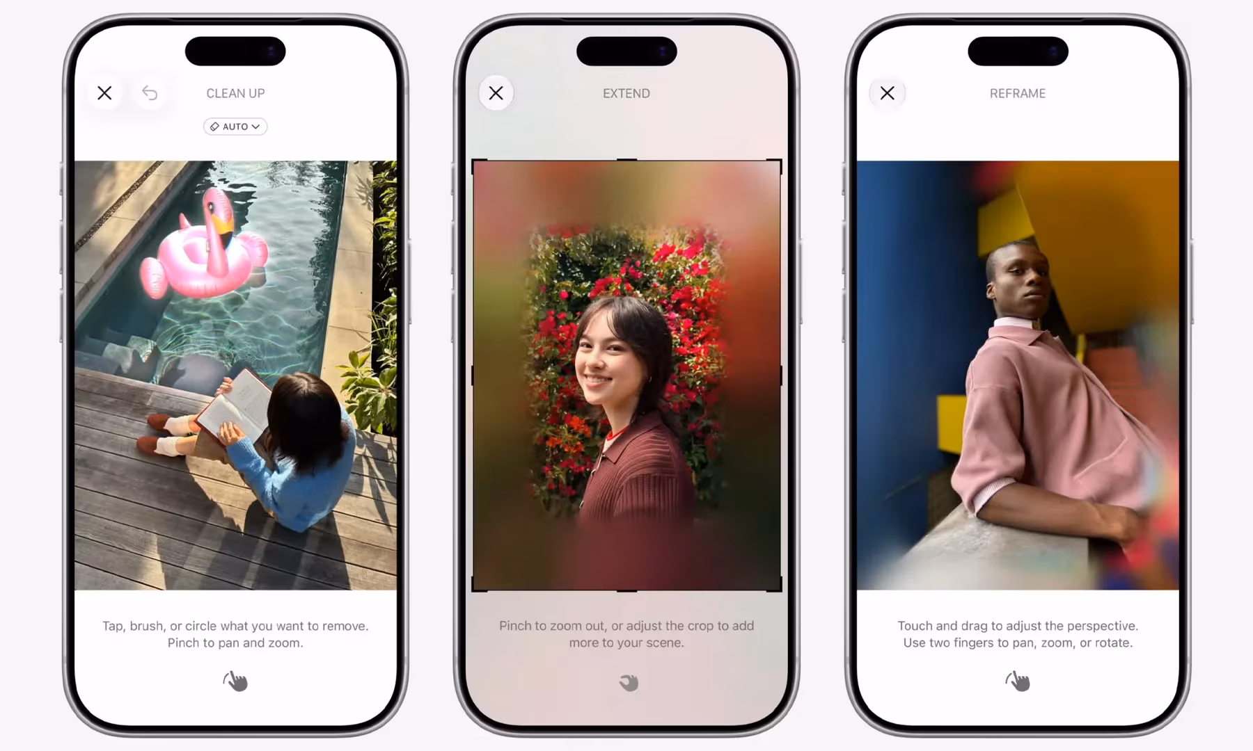 iPhone screen editing photos using AI features